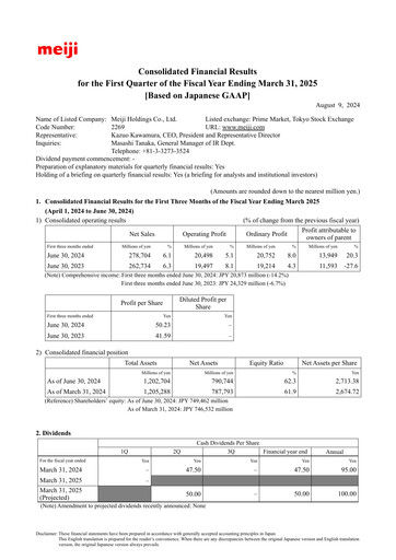 Thumbnail Meiji Holdings Financial Statement fy2025-q1