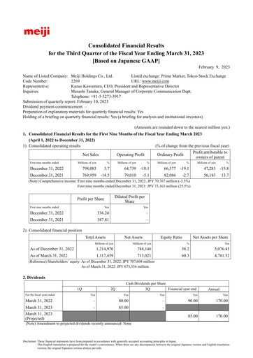 Thumbnail Meiji Holdings Quarterly Report 2023-q3