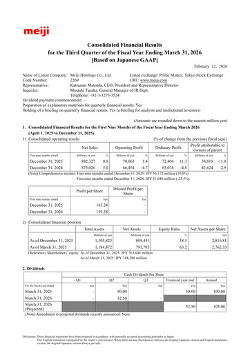 Thumbnail Meiji Holdings Quarterly Report 2026-q3