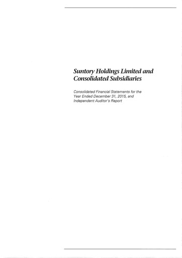 Thumbnail Suntory Financial Statement 2015
