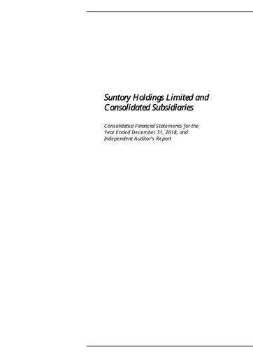 Thumbnail Suntory Financial Statement 2018