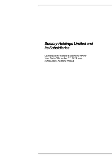 Thumbnail Suntory Financial Statement 2019
