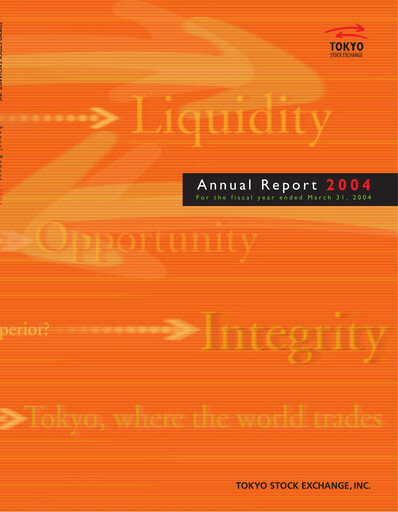 Thumbnail Japan Exchange Group
 Annual Report 2004