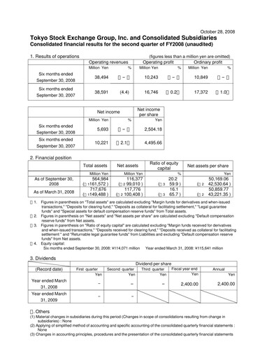 Vorschaubild Japan Exchange Group
 Halbjahresbericht 2008-h1