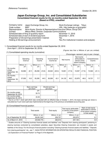Thumbnail Japan Exchange Group
 Half-year Report fy2016-h1