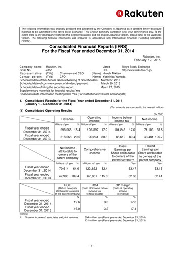 Vorschaubild Rakuten Finanzbericht 2014