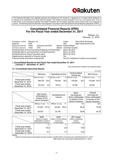 Vorschaubild Rakuten Finanzbericht 2017