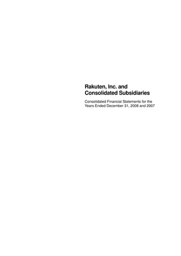 Thumbnail Rakuten Financial Statement 2008-2007