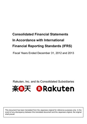 Thumbnail Rakuten Financial Statement 2012-2013