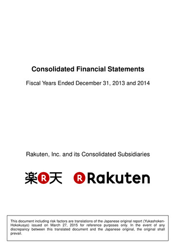 Thumbnail Rakuten Financial Statement 2013-2014