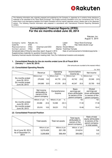 Thumbnail Rakuten Half-year Report 2014-h1