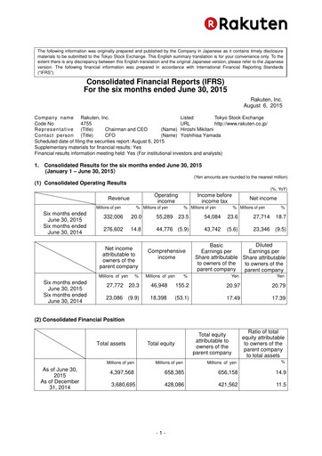 Thumbnail Rakuten Half-year Report 2015-h1