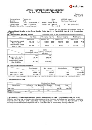 Thumbnail Rakuten Quarterly Report 2010-q1