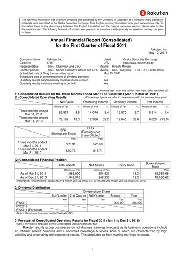 Thumbnail Rakuten Quarterly Report 2011-q1