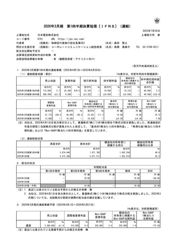 Thumbnail NEC Corp
 Quarterly Report 2025-q1