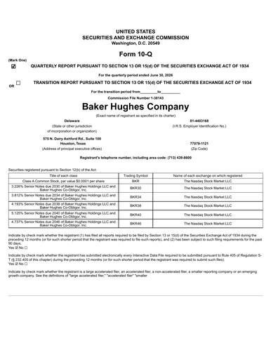 Thumbnail Baker Hughes
 Quarterly Report 2026-q2