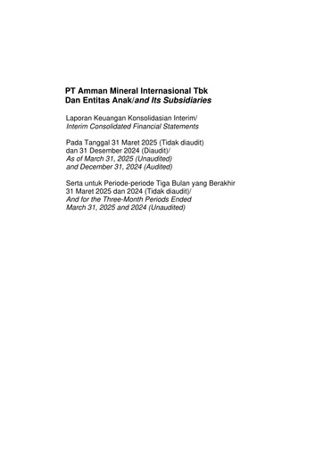 Thumbnail PT Amman Mineral Internasional Tbk Financial Statement 2025-q1