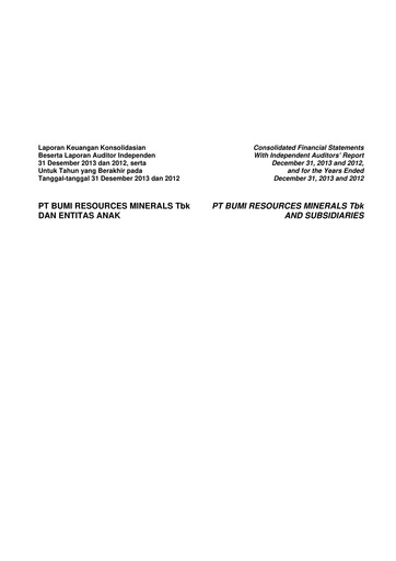 Thumbnail PT Bumi Resources Minerals Tbk Financial Statement 2013
