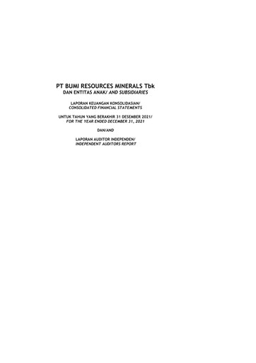 Thumbnail PT Bumi Resources Minerals Tbk Financial Statement 2021