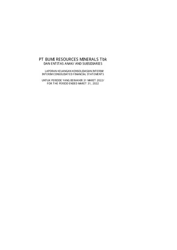 Thumbnail PT Bumi Resources Minerals Tbk Financial Statement 2022-q1