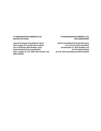 Thumbnail PT Bumi Resources Minerals Tbk Financial Statement 2023-h1