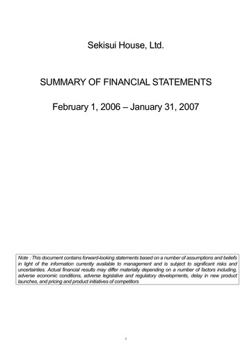 Vorschaubild Sekisui House
 Finanzmitteilung fy2006