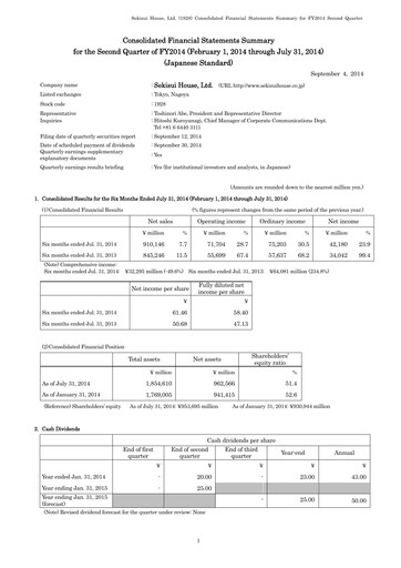 Thumbnail Sekisui House
 Half-year Report fy2014-h1