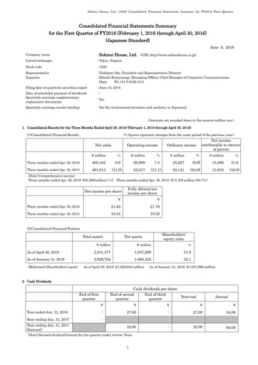Miniature Sekisui House
 Rapport trimestriel fy2016-q1