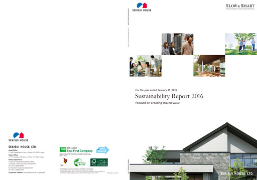Thumbnail Sekisui House
 Sustainability Report fy2016