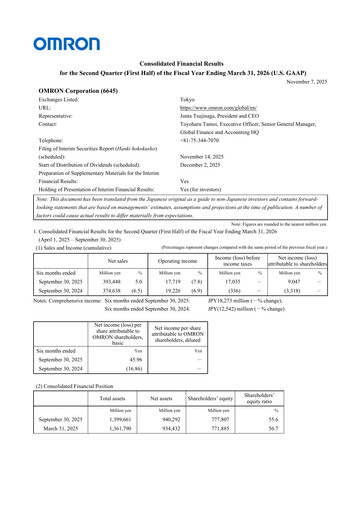 Thumbnail Omron Half-year Report 2026-h1
