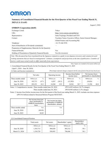 Thumbnail Omron Quarterly Report 2025-q1