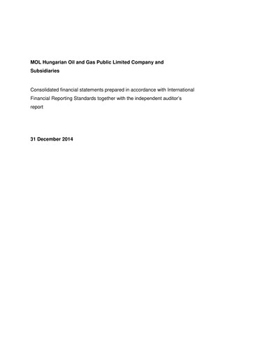 Thumbnail MOL Group Annual Report 2014