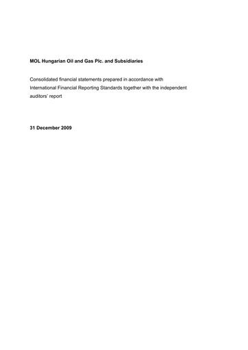 Thumbnail MOL Group Financial Statement 2009