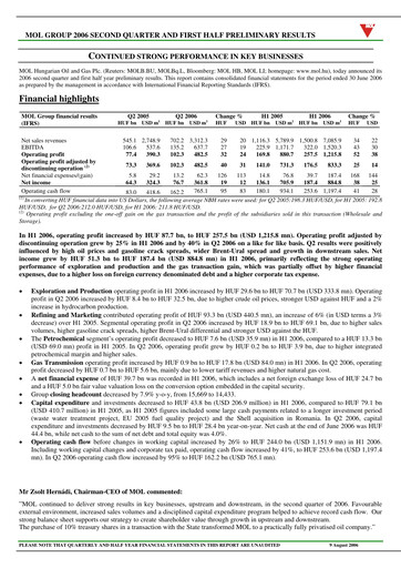 Thumbnail MOL Group Half-year Report 2006-h1