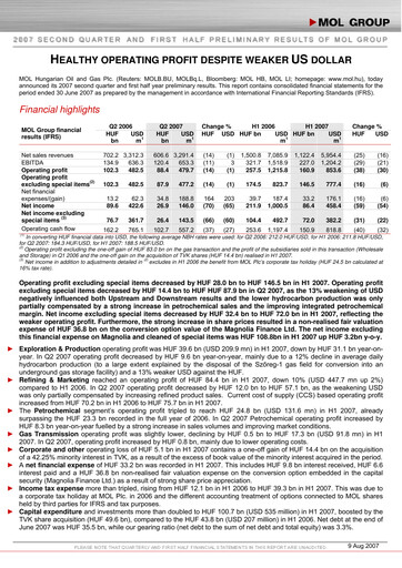 Thumbnail MOL Group Half-year Report 2007-h1