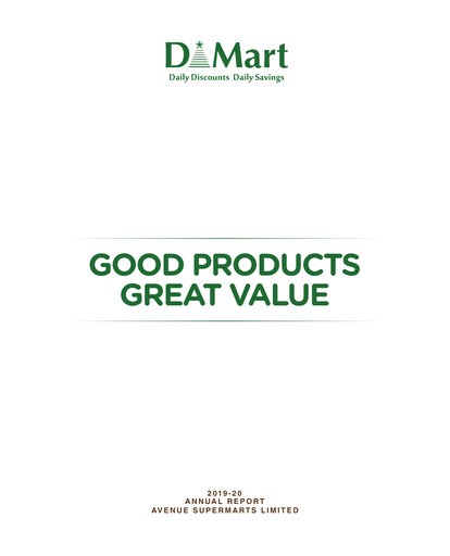 Thumbnail DMart Annual Report 2019-2020
