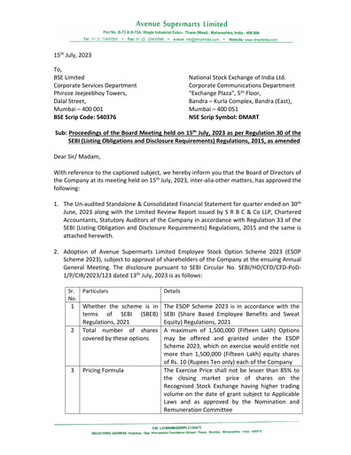 Miniature DMart Rapport trimestriel 2023-q1