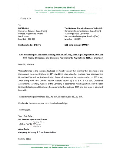 Miniature DMart Rapport trimestriel 2024-q1