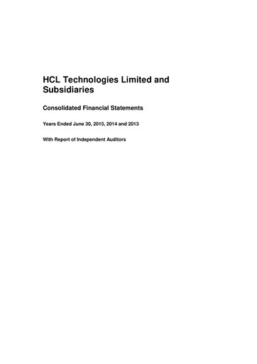 Thumbnail HCL Technologies
 Financial Statement 2014-2015