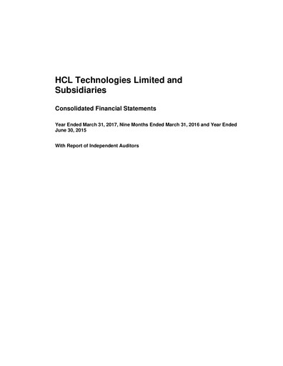 Thumbnail HCL Technologies
 Financial Statement 2016-2017
