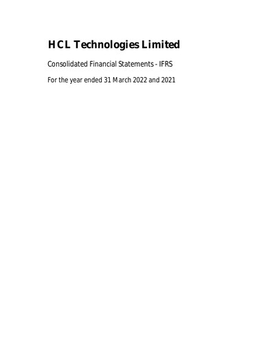 Thumbnail HCL Technologies
 Financial Statement 2021-2022