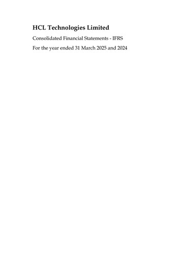 Thumbnail HCL Technologies
 Financial Statement 2024-2025