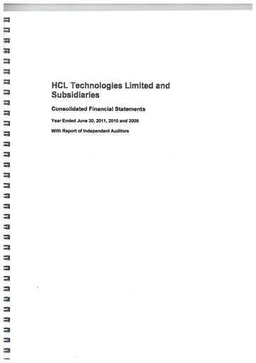 Thumbnail HCL Technologies
 Financial Statement fy2011
