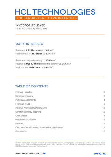 Thumbnail HCL Technologies
 Quarterly Report 2015-q4