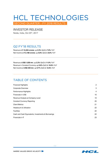 Thumbnail HCL Technologies
 Quarterly Report 2018-q2
