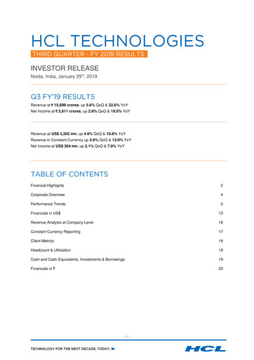 Thumbnail HCL Technologies
 Quarterly Report 2019-q3