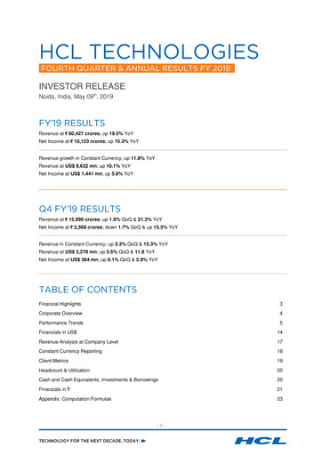 Thumbnail HCL Technologies
 Quarterly Report 2019-q4