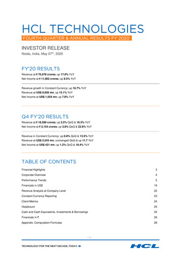 Thumbnail HCL Technologies
 Quarterly Report 2020-q4