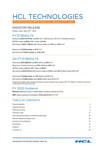 Thumbnail HCL Technologies
 Quarterly Report 2021-q4
