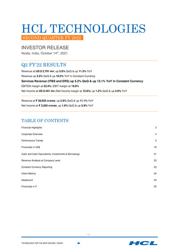 Thumbnail HCL Technologies
 Quarterly Report 2022-q2